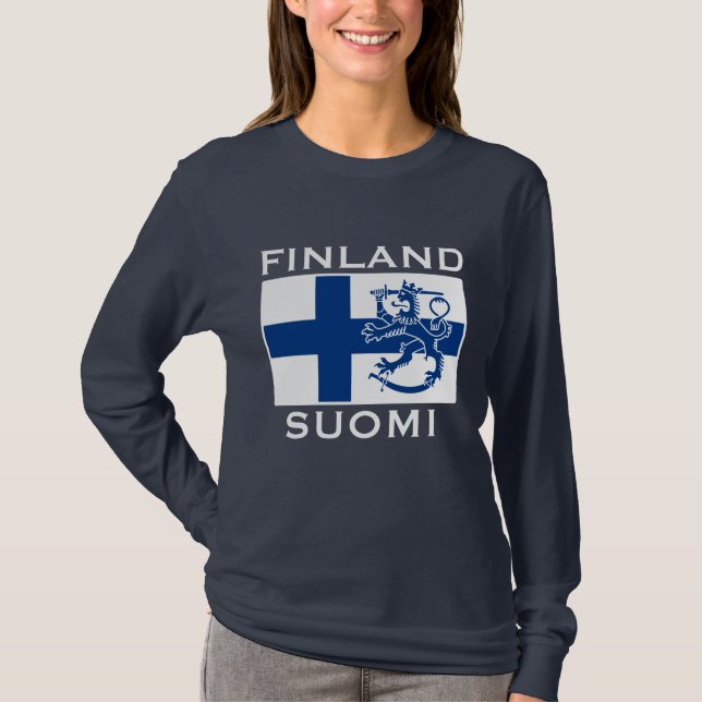 Finlands flagga tee shirt (Framsida)
