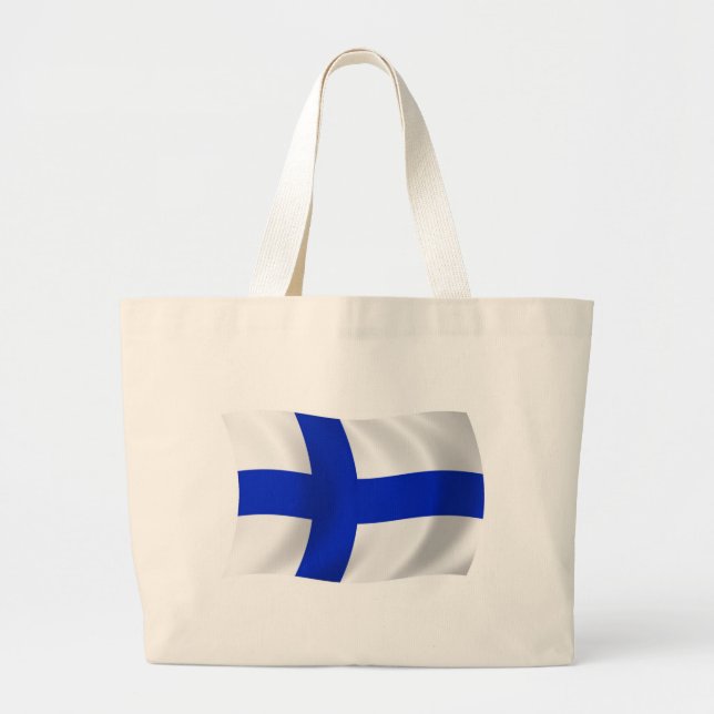 Finlands flagga Totebag Jumbo Tygkasse (Framsidan)