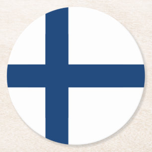 Finlands flagga underlägg papper rund