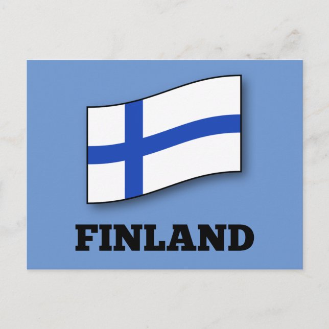 Finlands flagga vykort (Framsida)
