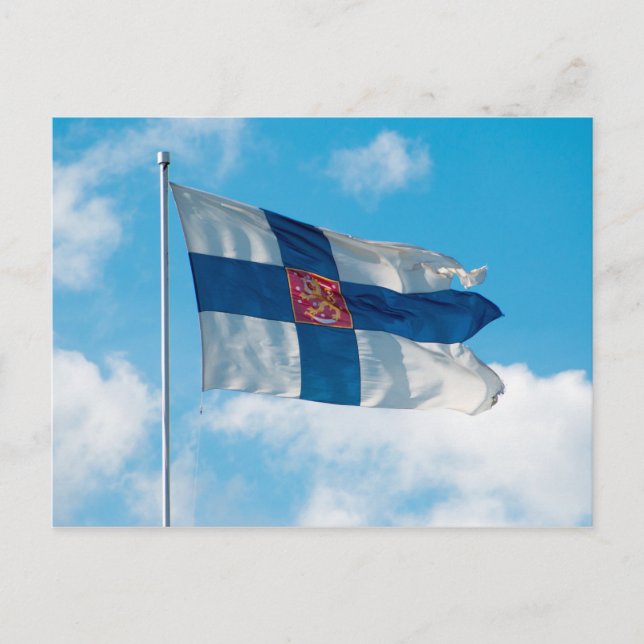 Finlands flagga vykort (Framsida)