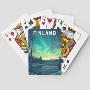 Finlands illustration Travel Art Vintage Casinokort