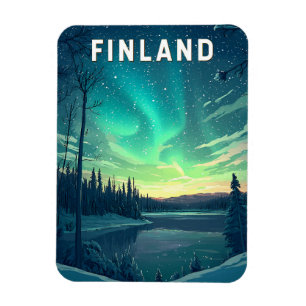 Finlands illustration Travel Art Vintage Magnet