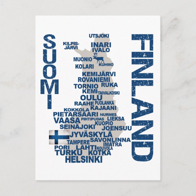 Finlands KARTA vykort (Framsida)
