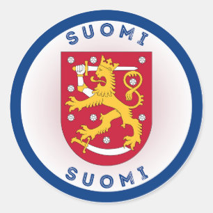 Finlands kulturarvssymbol runt klistermärke