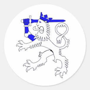 Finlands lejona flagga Emblem Runt Klistermärke