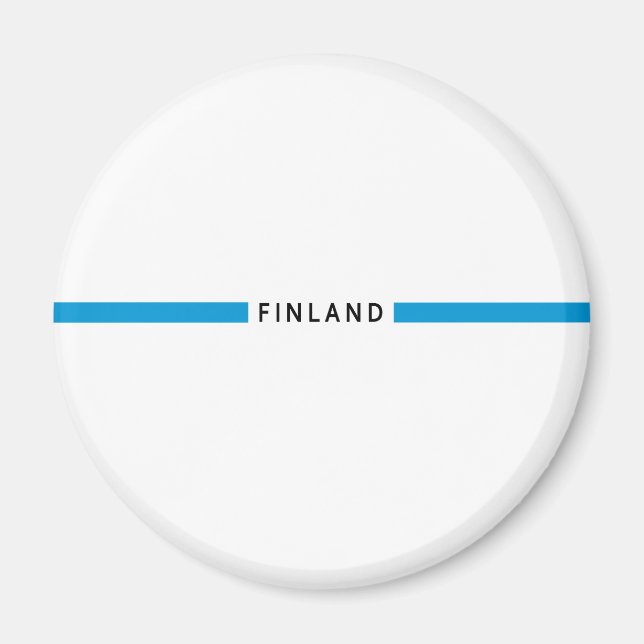 Finlands minimalistiska flagga magnet (Framsidan)