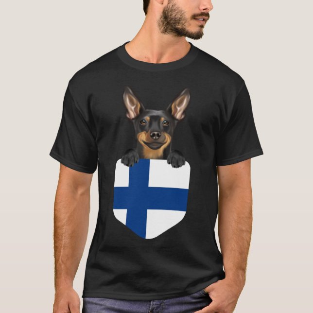 Finlands ministerium Pinscher Hund in Pocket T Shirt (Framsida)