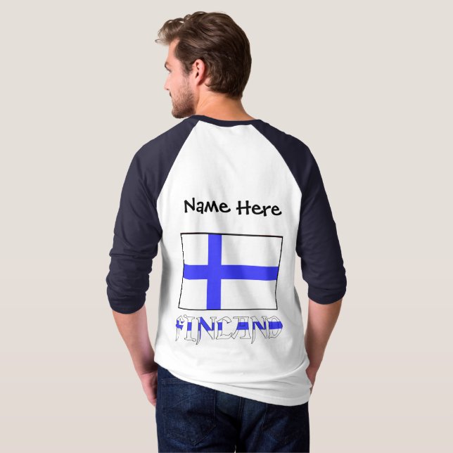 Finlands och Finlands Flagga Personlig T Shirt (Hel baksida)