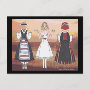 Finlands Pappra doll-vykort Vykort