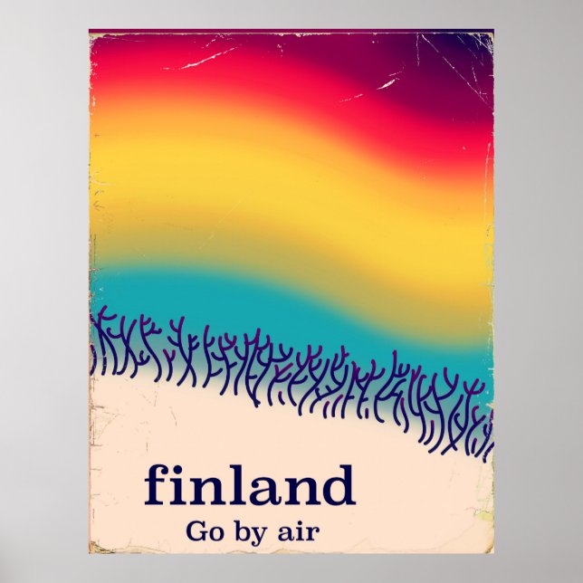 Finlands "regnbåge" poster utskrift. (Framsidan)