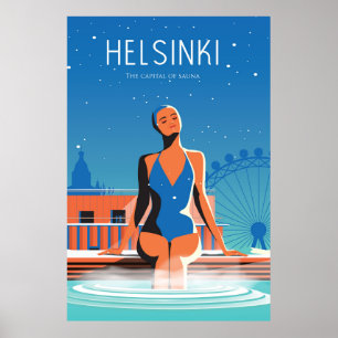 Finlands reseaffisch vintafe poster