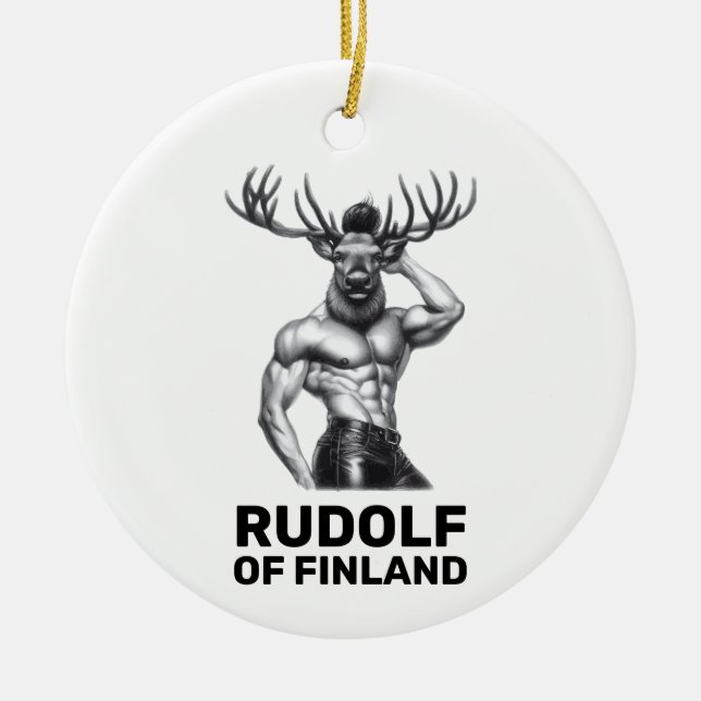 Finlands Rudolf - Gay/HBT-julprydnad Julgransprydnad Keramik (Framsidan)