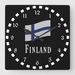 Finlands rundklocka, flagga fyrkantig klocka