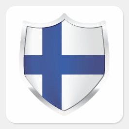 Finlands Silver Shield-Flagga för dig eller din Fyrkantigt Klistermärke