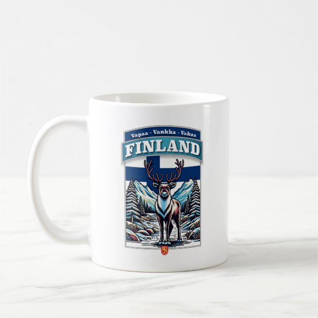 Finlands Skandinavien ReindeEuropa Kaffemugg (Vänster)