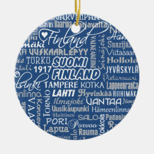 Finlands Städer Julgransprydnad Keramik