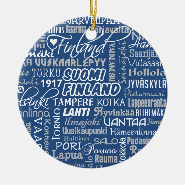 Finlands Städer Julgransprydnad Keramik (Framsidan)
