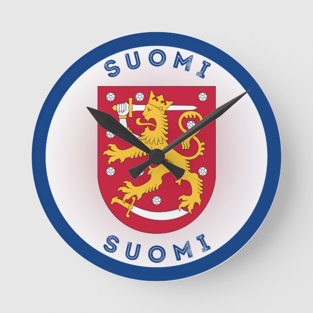 Finlands statsvapen cirkelform rund klocka (Framsida)
