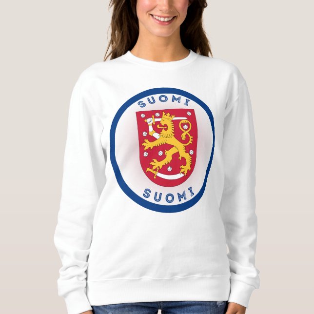 Finlands statsvapen cirkelform t shirt (Framsida)