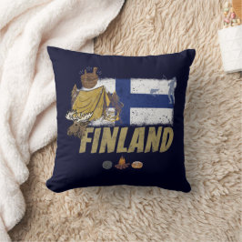 Finlands Vintage Flagga Retro Souvenir Tält Kudde