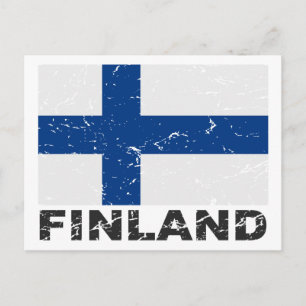 Finlands Vintage Flagga Vykort