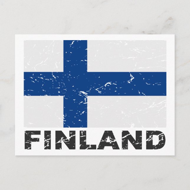Finlands Vintage Flagga Vykort (Framsida)
