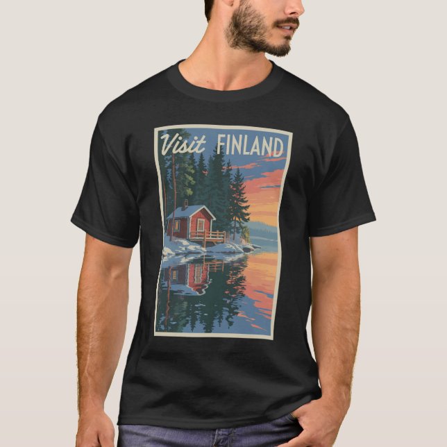 Finlands Vintage om resekonst i Sjö T Shirt (Framsida)