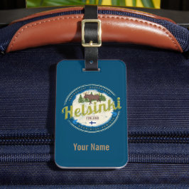 Finlands vintage souvenir, huvudstad i Helsingfors Bagagebricka