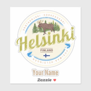 Finlands vintage souvenir, huvudstad i Helsingfors Klistermärken