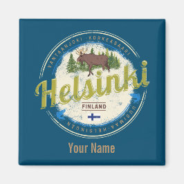 Finlands vintage souvenir, huvudstad i Helsingfors Magnet