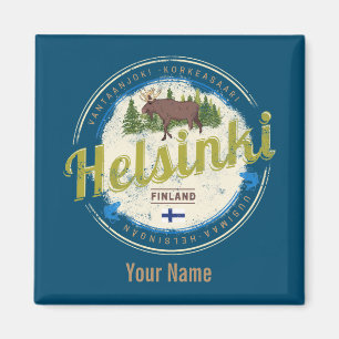 Finlands vintage souvenir, huvudstad i Helsingfors Magnet