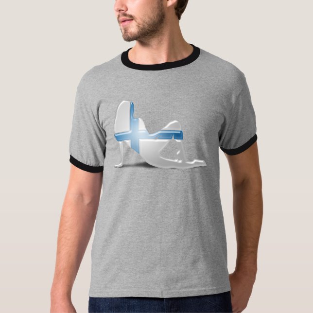Finlandssvensk flickaSilhouetteflagga T-shirt (Framsida)