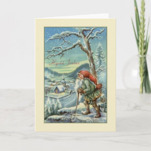 Finlandssvensk Hyvää Joulua för vintage julkort Helgkort
