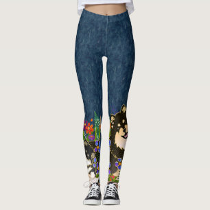 Finlandssvensk Lapphund blå märkes- damasker fö Leggings
