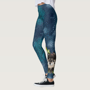 Finlandssvensk Lapphund (blått tonar), damasker Leggings