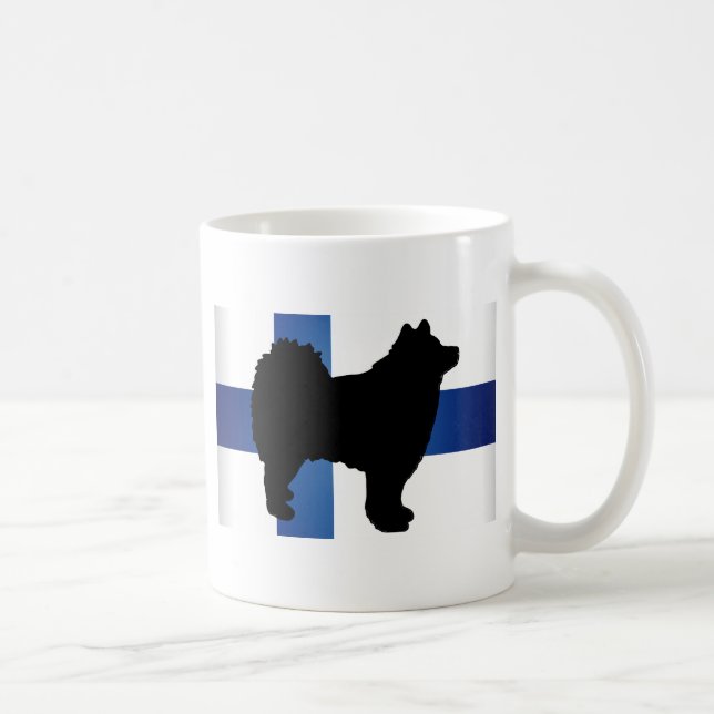 finlandssvensk lapphundsilhouetteflagga kaffemugg (Höger)
