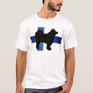 finlandssvensk lapphundsilhouetteflagga t shirt