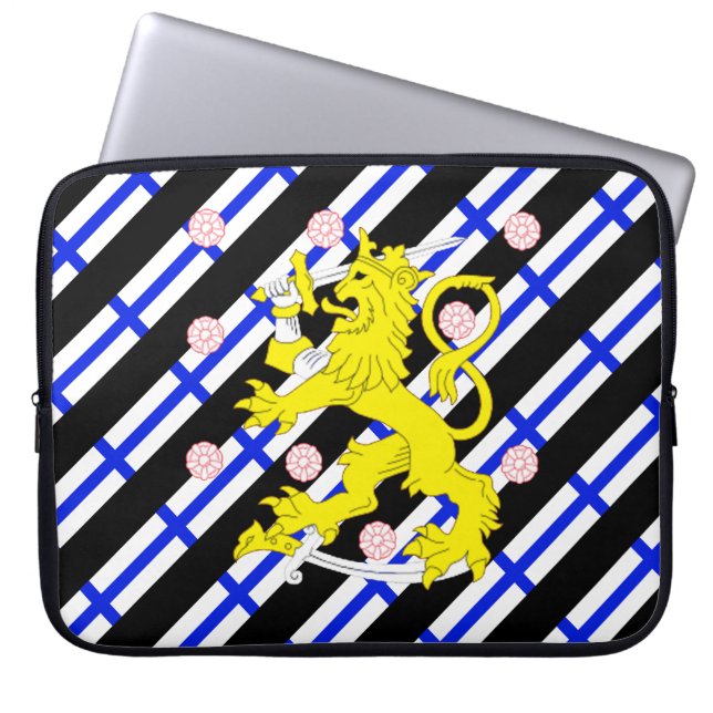 Finlandssvensk randflagga laptop fodral (Framsidan)