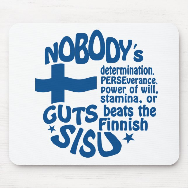 Finlandssvensk SISU-mousepad Musmatta (Framsidan)