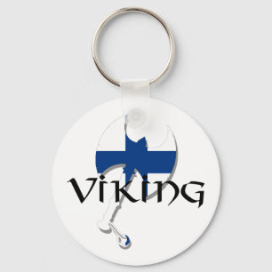 Finlandssvensk Suomi Viking för Finland flagga yx Nyckelring