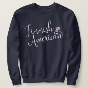 Finlandssvensk tröja för amerikanEntwinted hjärtor Lång Ärmad Tröja