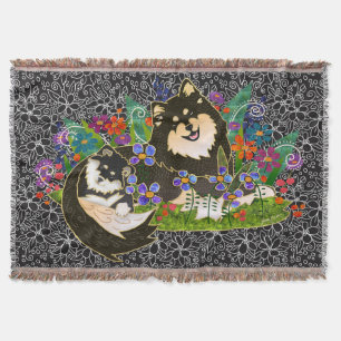 Finlandssvenskt Lapphund vävt tapestrykast för Mysfilt