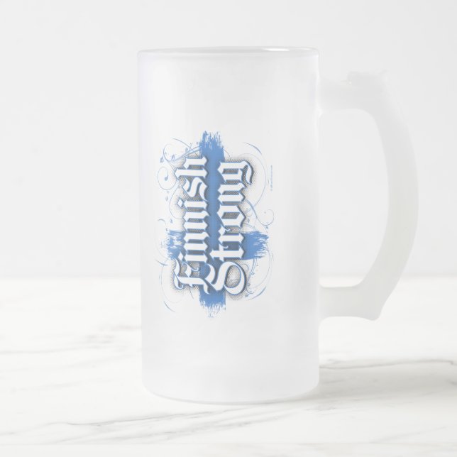 Finlandssvenskt starkt (Finland) Frostat Ölglas (Höger)