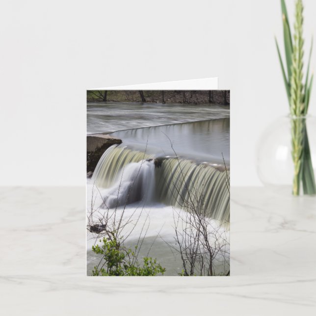 Finley Dam Waterfall Greeting Card Kort (Framsida)