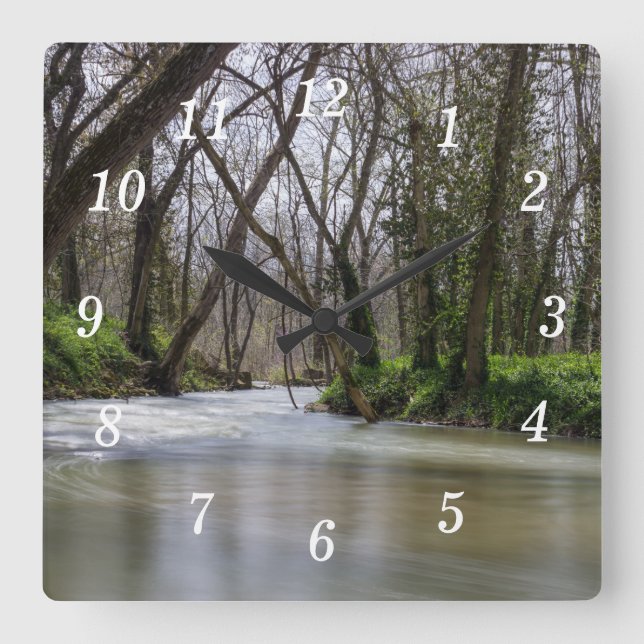 Finley Tranquibility in Spring Time Wall Clock Fyrkantig Klocka (Framsida)