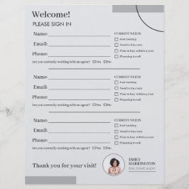 Finlinjer Sign In Sheet Fastighetsmäklare Neutral