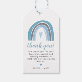 FINN | Dusty Blue Bohemian Boho Slate Rainbow Presentetikett