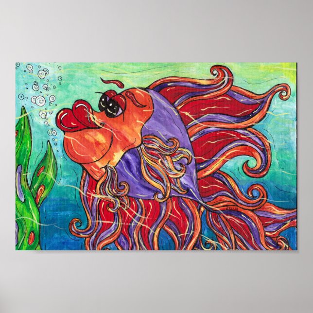 Finn Fighting Fish Print Poster (Framsidan)