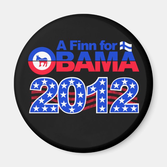 FINN FÖR OBAMA 2012-magnet Magnet (Framsidan)